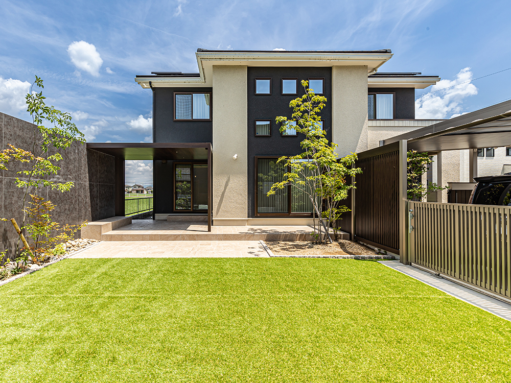 2期外構でローメンテ、遊べる庭にリガーデン|岡山市の外構リフォーム施工事例アフター