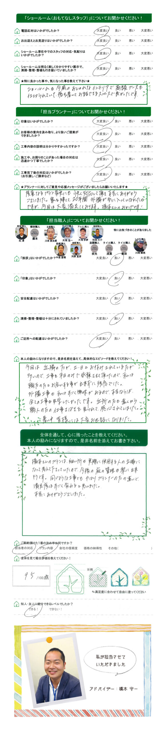 橋本さんのプランは、細かい所も実際に使用する人の立場になって考えて下さっていました 岡山市中区　S様